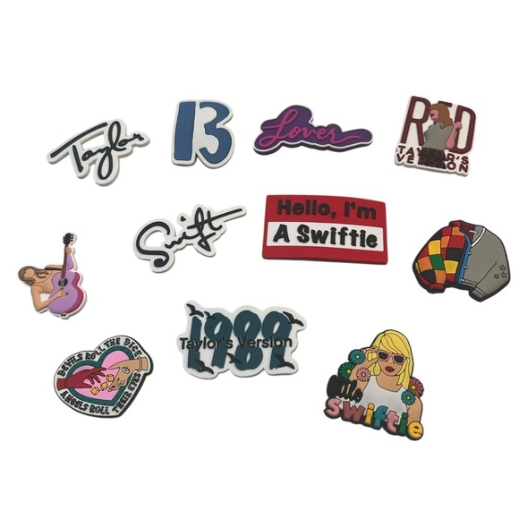 Taylor Swift Swiftie Beach Bogg Bag Bits 11 Charms Jibbitz Folklore Eras Tour - Picture 3 of 4